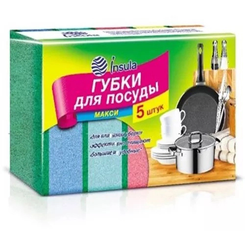 Губка для посуды "INSULA" Макси 5 шт 