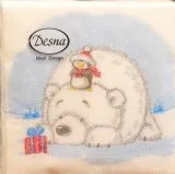Салфетки бумажные 24*24 Design Мишка и пингвин, 1 слой, 40л