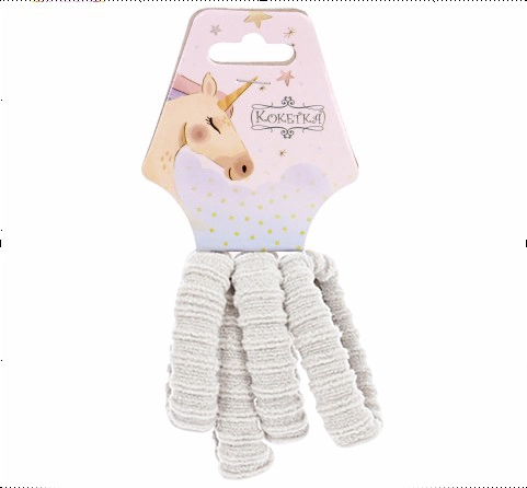 Резинки для волос 4шт "Raili fashion", цвет белый, d-5см (подвес единорог)