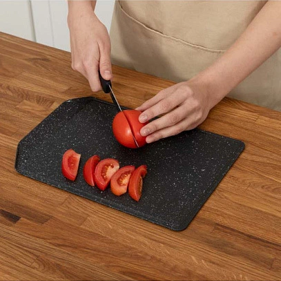 Доска разделочная пластиковая 2517,6см FLEX черный гранит_4