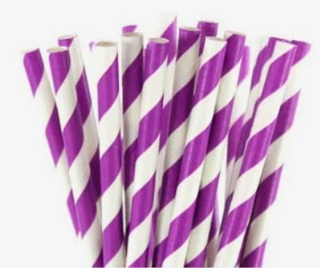 Трубочка для коктейля "Праздник" 19,5 см d-6 мм (набор 25 шт), Фиолетовый