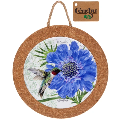 Подставка керамическая 19см "Цветок с птичкой"