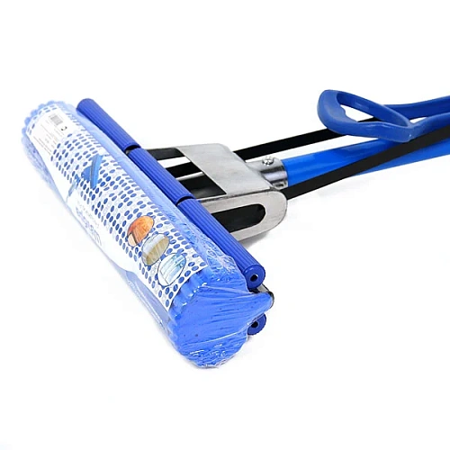 Швабра Селфи с губкой ПВА металлическая ручка 120 см(отжим один ролик)_3