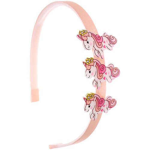 Ободок для волос детский на блистере РОЗОВОЕ ОБЛАКО, единорог, микс 6 цветов, 1см_17