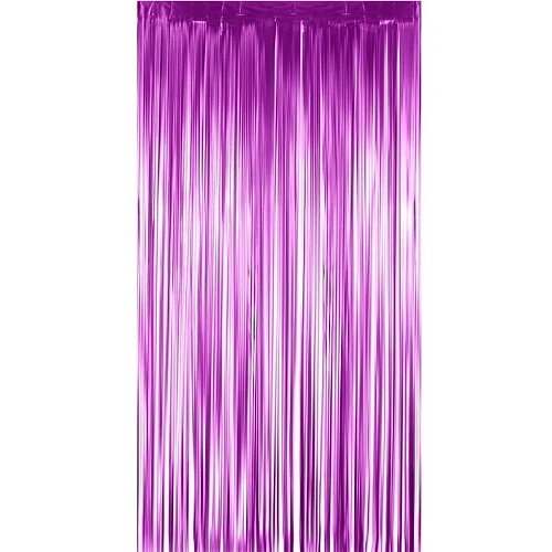 Занавес фольгированный Дождь ш1м, в2м (матовый), розовый_3