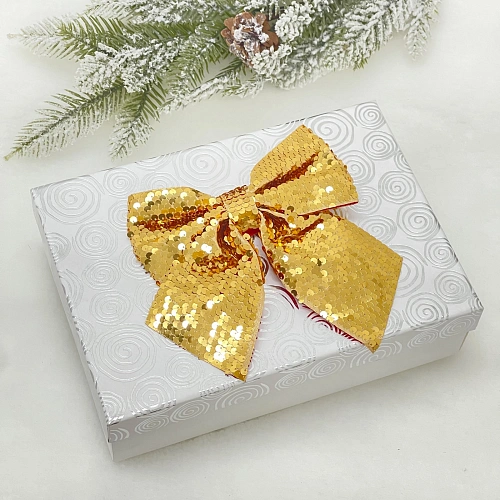 Бант на ёлку Сияние 1617 см, Золото_4