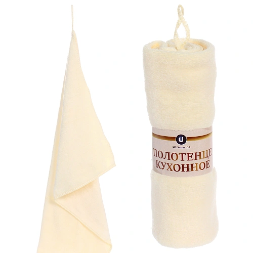 Полотенце кухонное "UNICO", 34*72 см, цвет кремовый, микрофибра 300 гр/м2