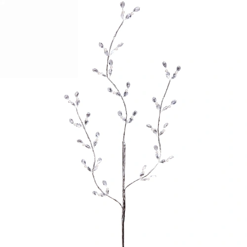 Ветка декоративная Сказочные блики 70 см, Серебро_3