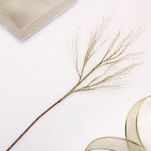 Ветка хвойная "Нежность" 77 см, Золото