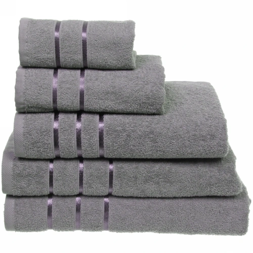 Полотенце махровое 70*140см "LUNA" цвет серый 10330 плотность 360гр/м2 с петелькой-подвесом