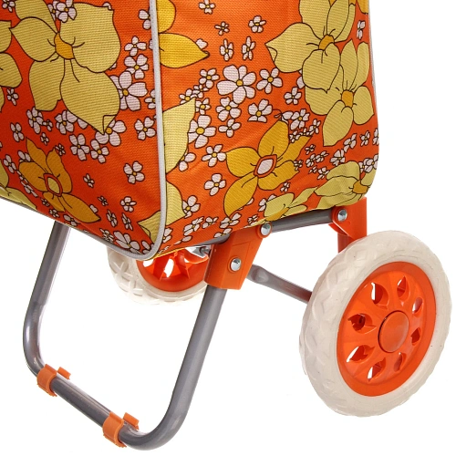 Тележка хозяйственная с сумкой (933034см, колеса 16см,грузоподъемность до 30 кг) Оранжевая_9