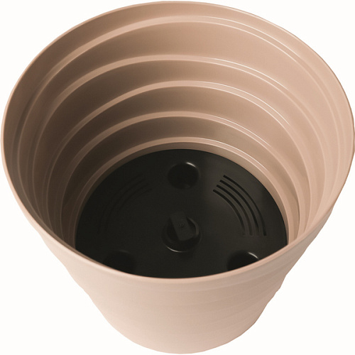 Кашпо для цветов пластиковое 0,9л d-13,2см Бархан Фраппе_3