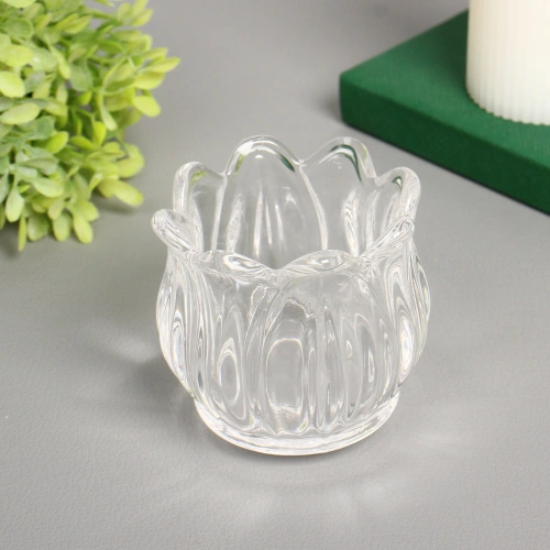 Подсвечник "Кристалл" 6,5*6,7 см, Белый