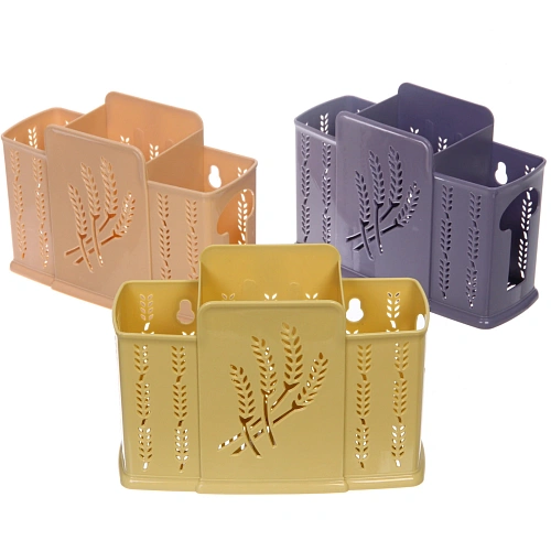 Подставка для столовых приборов пластиковая "Колосок" 19*13*7см 3секции