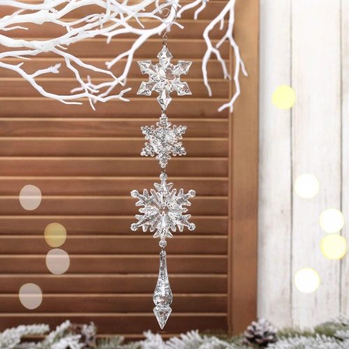 Подвеска "Волшебная снежинки" 32 см, Золотой