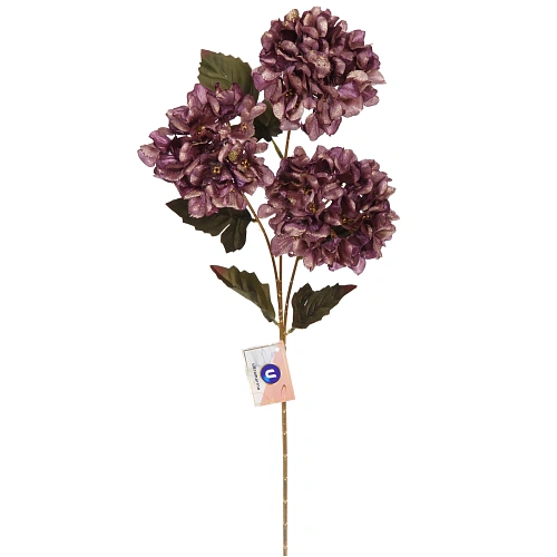 Искусственные цветы FLOWERS GLAMOUR 70см Гортензии 3 цветка лиловые_2