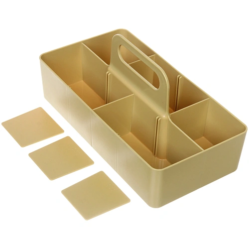 Органайзер функциональный для хранения с ручкой ИДЕАДОМА, восемь отделений, цвет медовый, 33178см_3