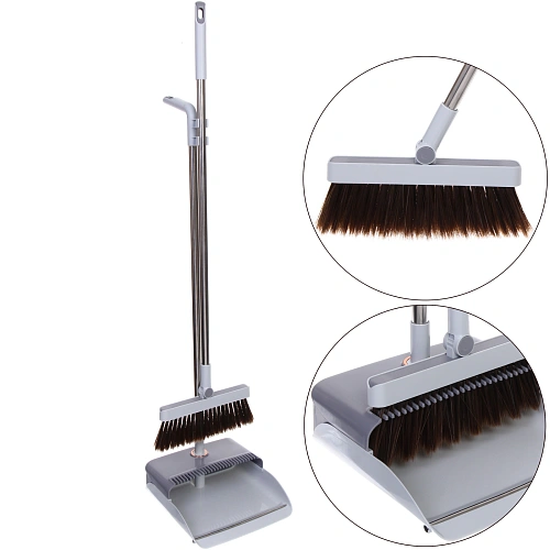 Набор для уборки, щетка для пола с совком "Gray" 015