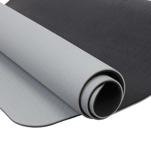 Коврик для йоги 6 мм 183х80 см Энергия 2х сторонний TPE, серыйчерный_7