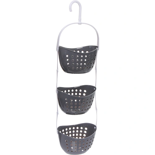 Корзина - органайзер для хранения подвесная ЛЕНАРО, цвет серый, три секции, 231679см _3