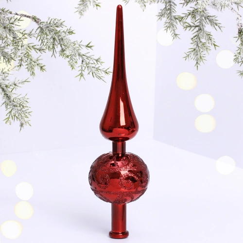 Верхушка на ёлку 23 см "Волшебный узор", Темный рубин