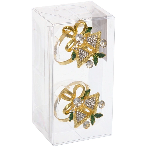 Набор колец для салфеток 2шт `Колокольчики, цвет золото_4