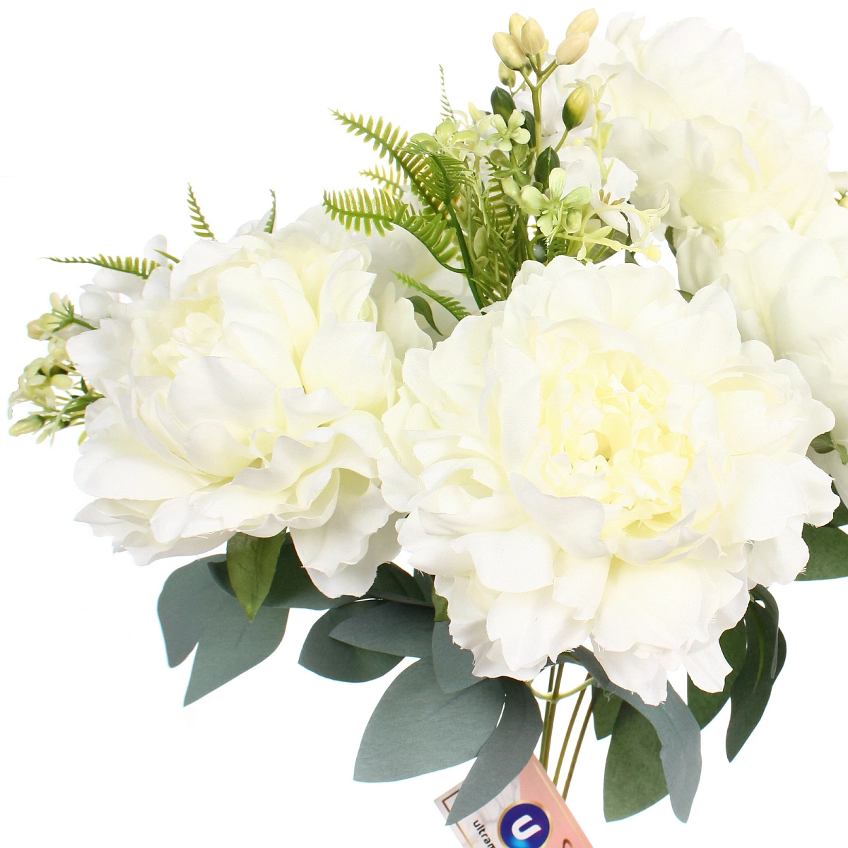 Искусственные цветы "Пионовое наслаждение" 46см 5 цветков белые