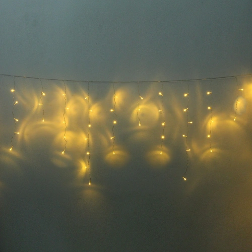 Гирлянда для дома БАХРОМА "Мерцание" ш3м* в0,3/0,5/0,7 см 100 ламп LED, прозрачн.провод,1 реж, IP-20, Теплый белый (возможность соединения)