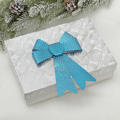 Бант на ёлку Искры 1419 см (набор 2 шт), Голубой_4