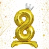 Шар фольгированный 32" (81 см) Цифра 8 "Королевский вечер", Золото