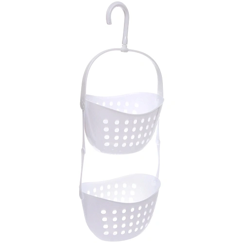 Корзина - органайзер для хранения подвесная ЛЕНАРО, цвет белый, две секции, 231657см _3