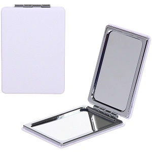 Зеркало косметическое двойное "ФРАТЕЛЛИ", прямоугольник, цвет белый, 9*6см (пакет с подвесом)