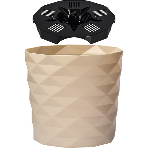 Кашпо для цветов пластиковое 3л d-17,7см Диамант Пудровый_5