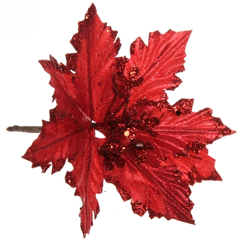 Украшение новогоднее Пуансеттия-Чародейка 15 см, Красный_3