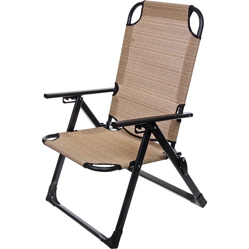 Кресло складное с подлокотниками Люкс, 6264100 см, беж+серый,3 положения_6
