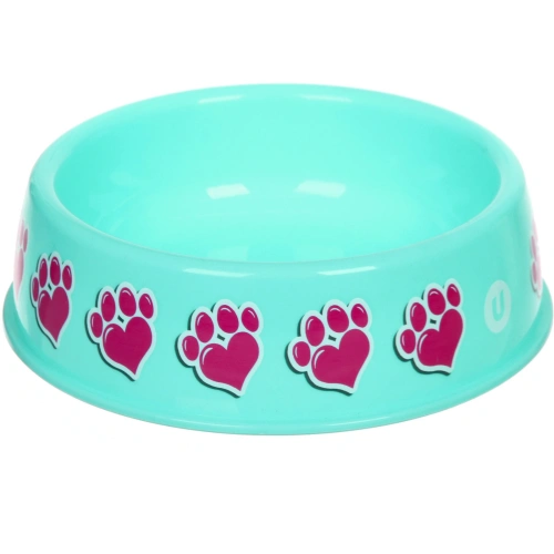 Миска пластиковая "МОЙ БРО - Любимые следы!, цвет мятный,  21*6,5см (логотип на миске) 700мл