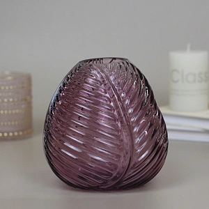 Ваза стеклянная "Луана" 11*12см розовая