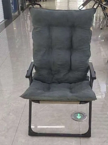 Кресло складное с подлокотниками "Люкс", 62*64*100 см, беж+серый,3 положения.