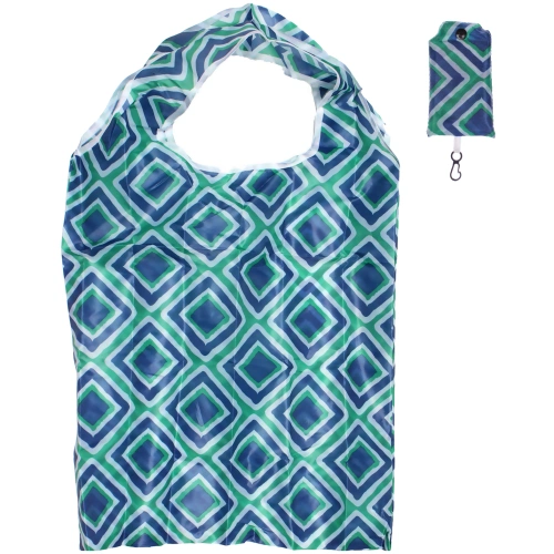 Сумка - шоппер с карабином "ИДЕЯДОМА", принт ромбы, 60*38см/нагрузка до 10кг (инд. пакет истикер)