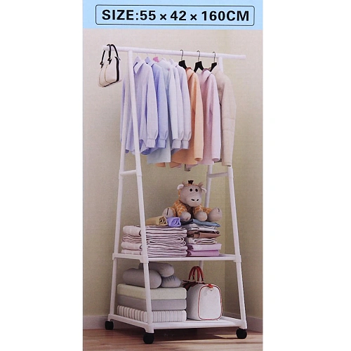 Вешалка гардеробная напольная на колёсах с полкой ПЕРФЕКТХАУС, цвет белый, нагрузка 15кг и 5кг на полку, 5542160см_11