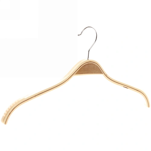 Плечики деревянные с антискользящим покрытием 42см, светлые