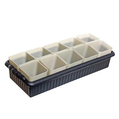 Набор для рассады на 10 стаканов 400 мл 442*186*100 мм черный