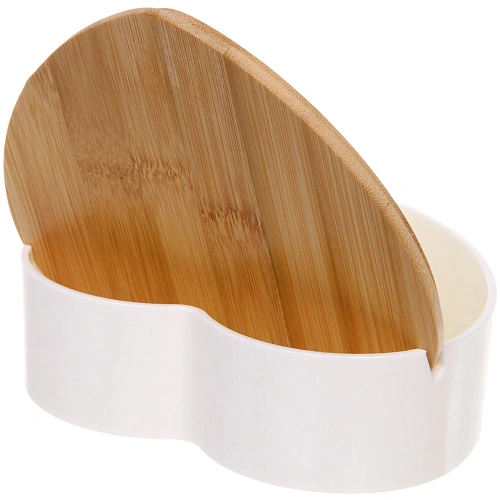 Зеркало настольное - органайзер с бамбуковой крышкой БРАМИНГЕМ, цвет белый, 1614,55см (коробка)_6