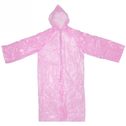 Дождевик-плащ "Ветерок" с капюшоном, на кнопках 25 Мкрн 110*65см  розовый ДоброСад