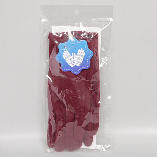 Перчатки  женские с утеплителем ELEGANZZA, цвет бордовой розы, размер 238,5см, (пакет с подвесом)_6