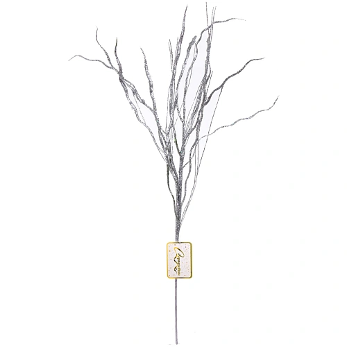 Ветка декоративная "Изысканный блеск" 62 см, Серебро