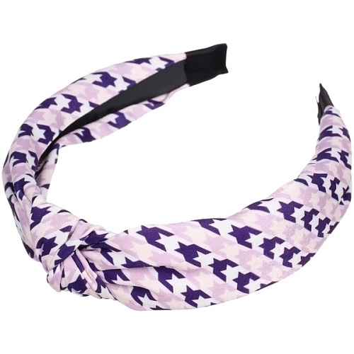 Ободок для волос ЛАФАНТАЛЬ, принт гусиная лапка, ширина 28см, микс 5 цветов (стикер на внутр часть)_6