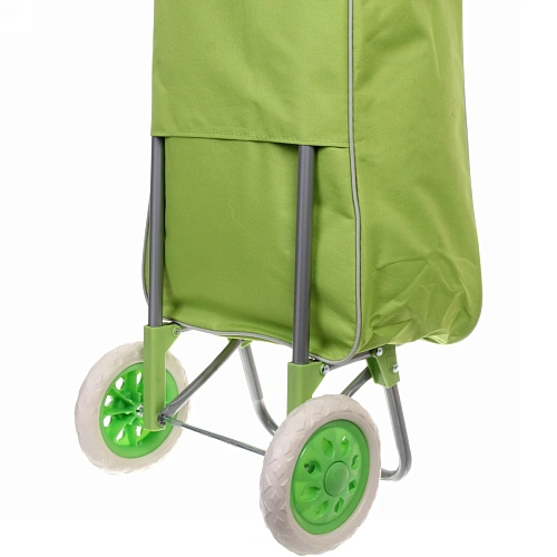 Тележка хозяйственная с сумкой (953034см, колеса 16см,грузоподъемность до 30 кг) BF6007 зеленая_10