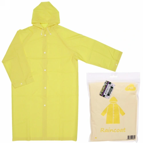 Дождевик-плащ "Macarons" с капюшоном и завязками, на кнопках 110 Мкрн 115*65см желтый ДоброСад