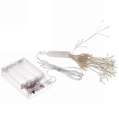 Гирлянда для дома на батарейках Разряд молнии 120 ламп LED, d - 20 см, 2 реж,IP-20, выс 80 см с подвесом (3хАА), Мультицвет_5